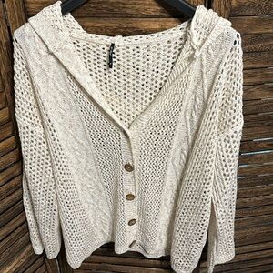 EUC Knitted hooded cardigan M